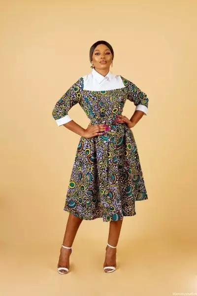 Ankara White Collar Dress Styles