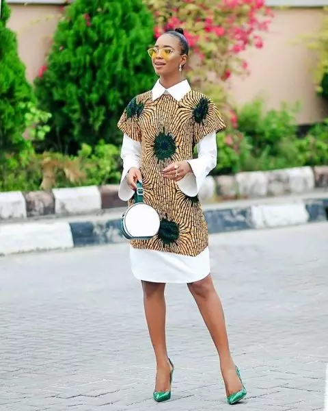 Ankara White Collar Dress Styles