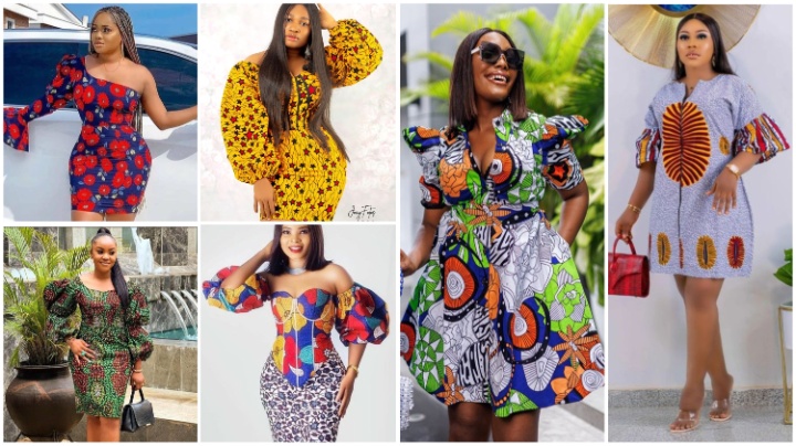 ankara short gown styles