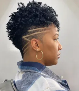 Curly Twist Out Black Female Fade Haircut Design