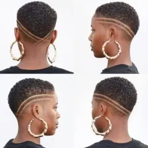 Fade Haircuts for Black Women: Fade with Criss Cross Pattern