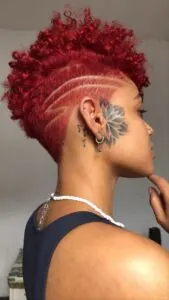 Red Tapered Fade Haircut Design