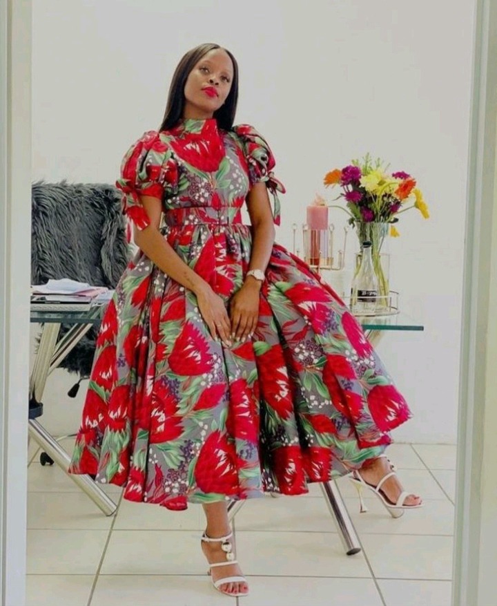 Sunday Church Fashion Ankara big flare gown