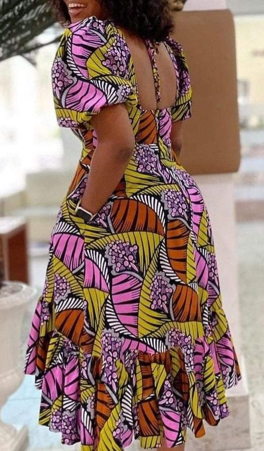 Sunday Church Fashion Ankara big flare gown