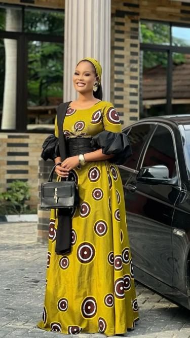 Sunday Church Fashion Ankara big flare gown