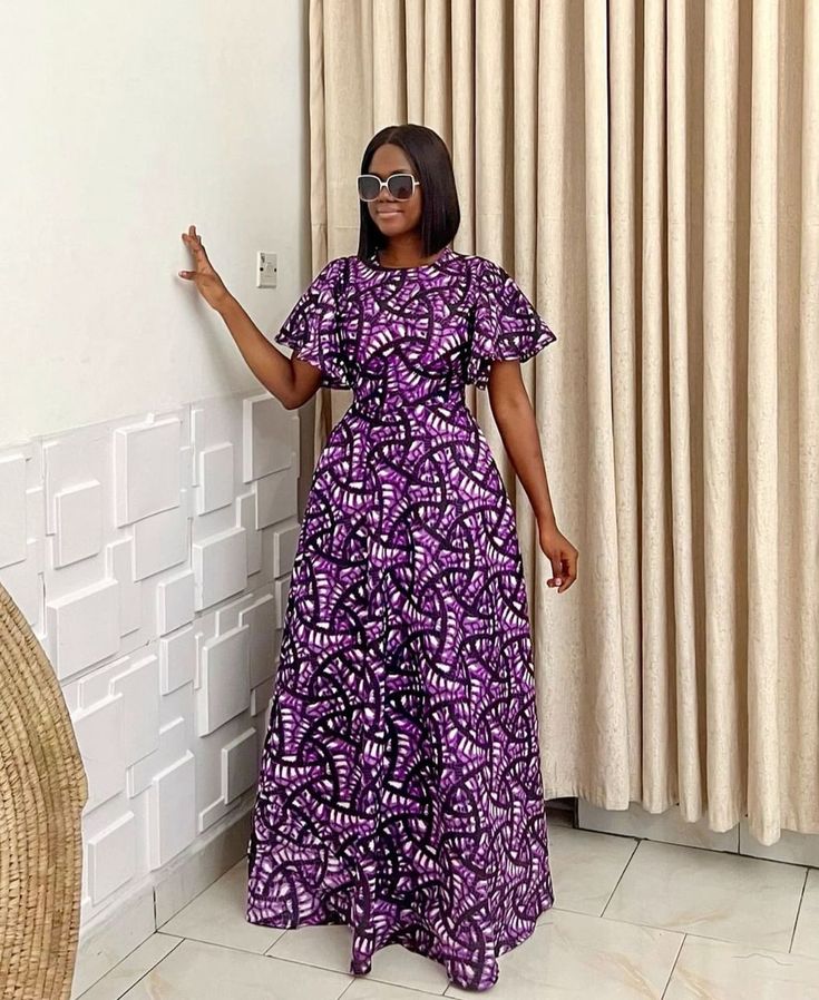 Sunday Church Fashion Ankara big flare gown