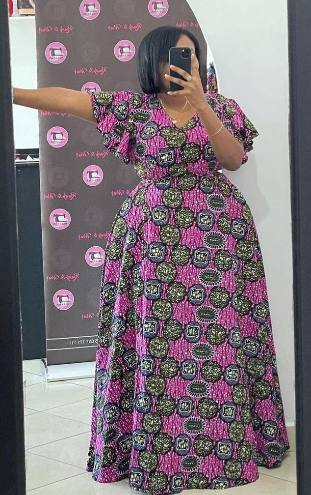 Sunday Church Fashion Ankara big flare gown