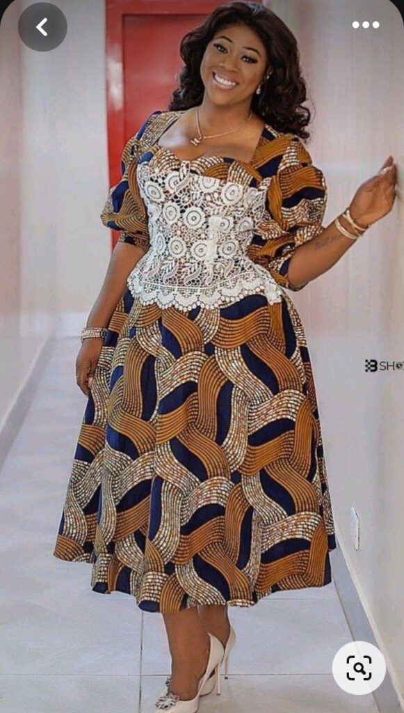 Sunday Church Fashion Ankara big flare gown