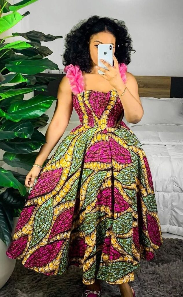 Sunday Church Fashion Ankara big flare gown