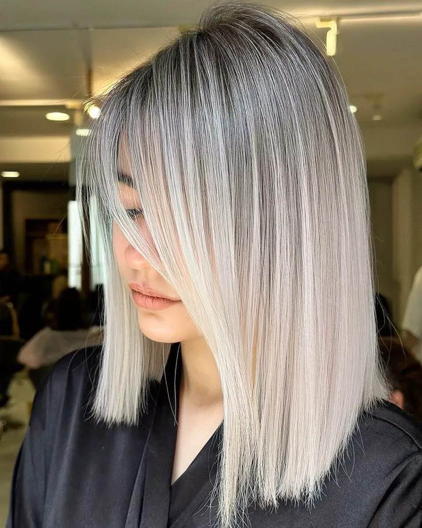 Platinum Blonde Lob