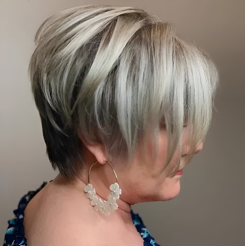 Long Layered Ash Blonde Pixie