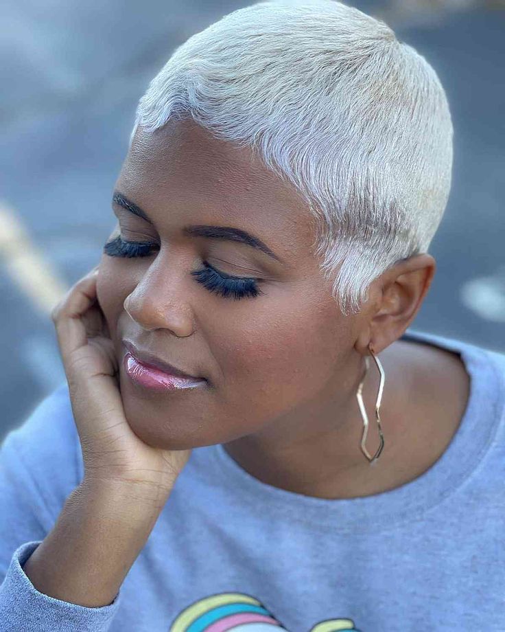 Platinum Blonde Pixie Cut