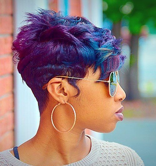 Purple and Blue Layered Cut