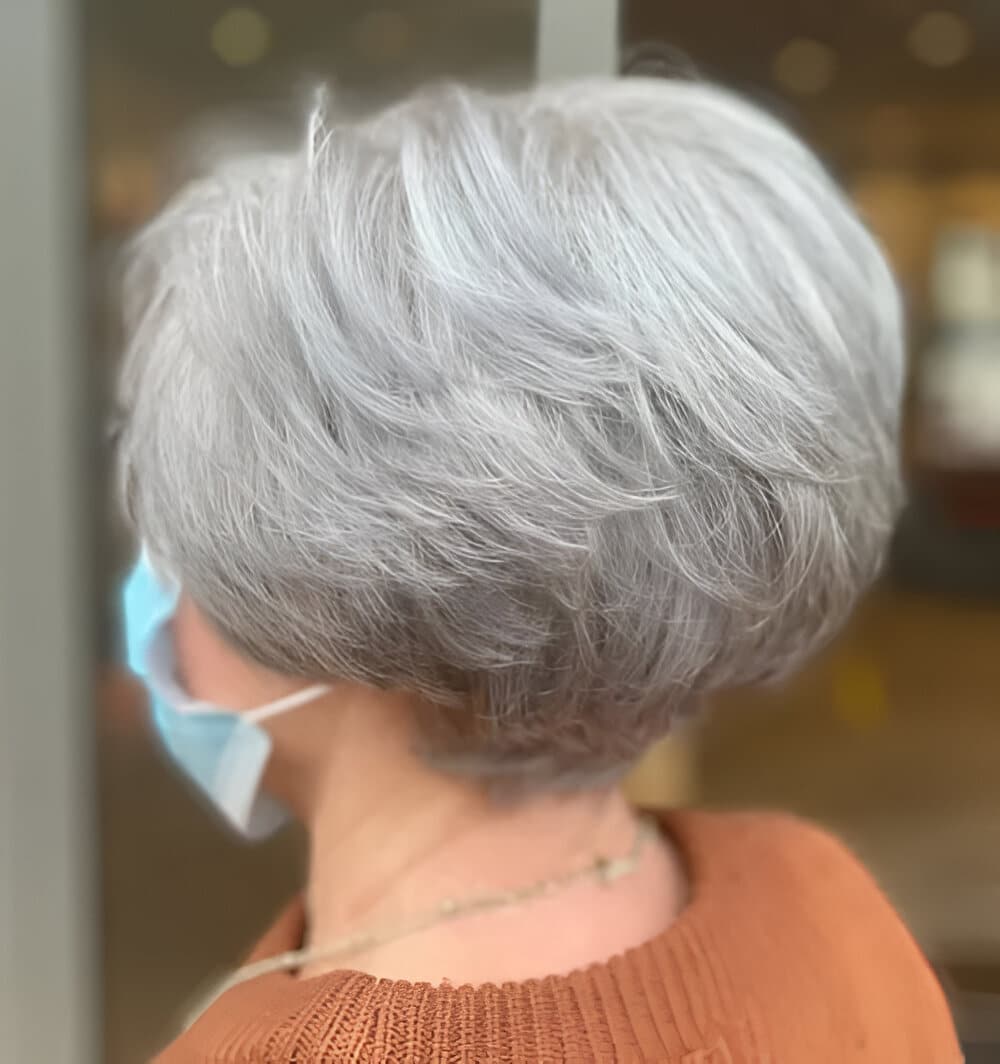 Short Silver Feathered Bob